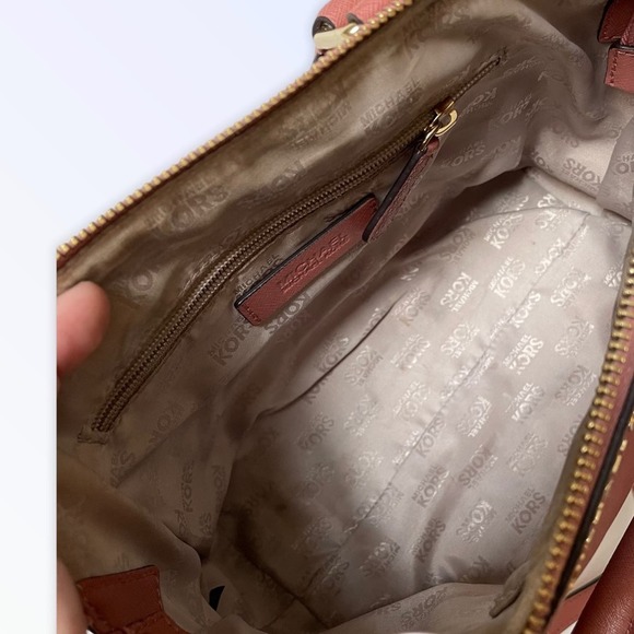 Michael Kors Ciara Grommet Bag Satchel, Rose Color, Antique Saffiano Leather - Picture 10 of 15